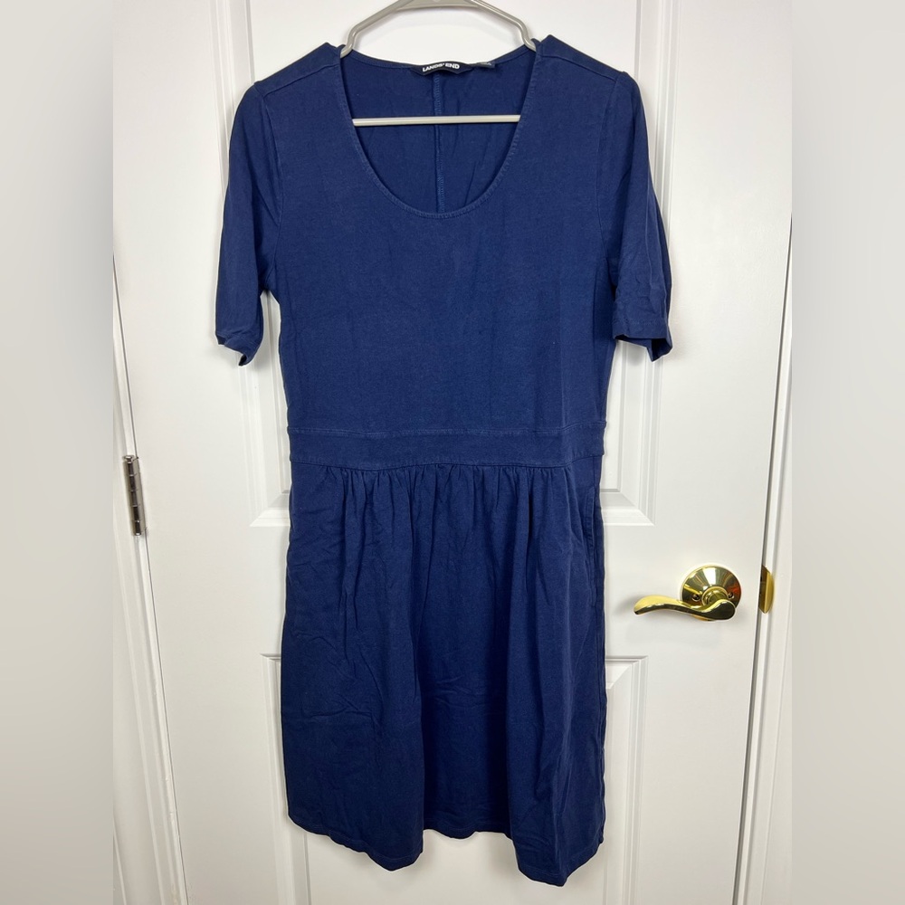 Lands' End Classic Navy Midi Dress